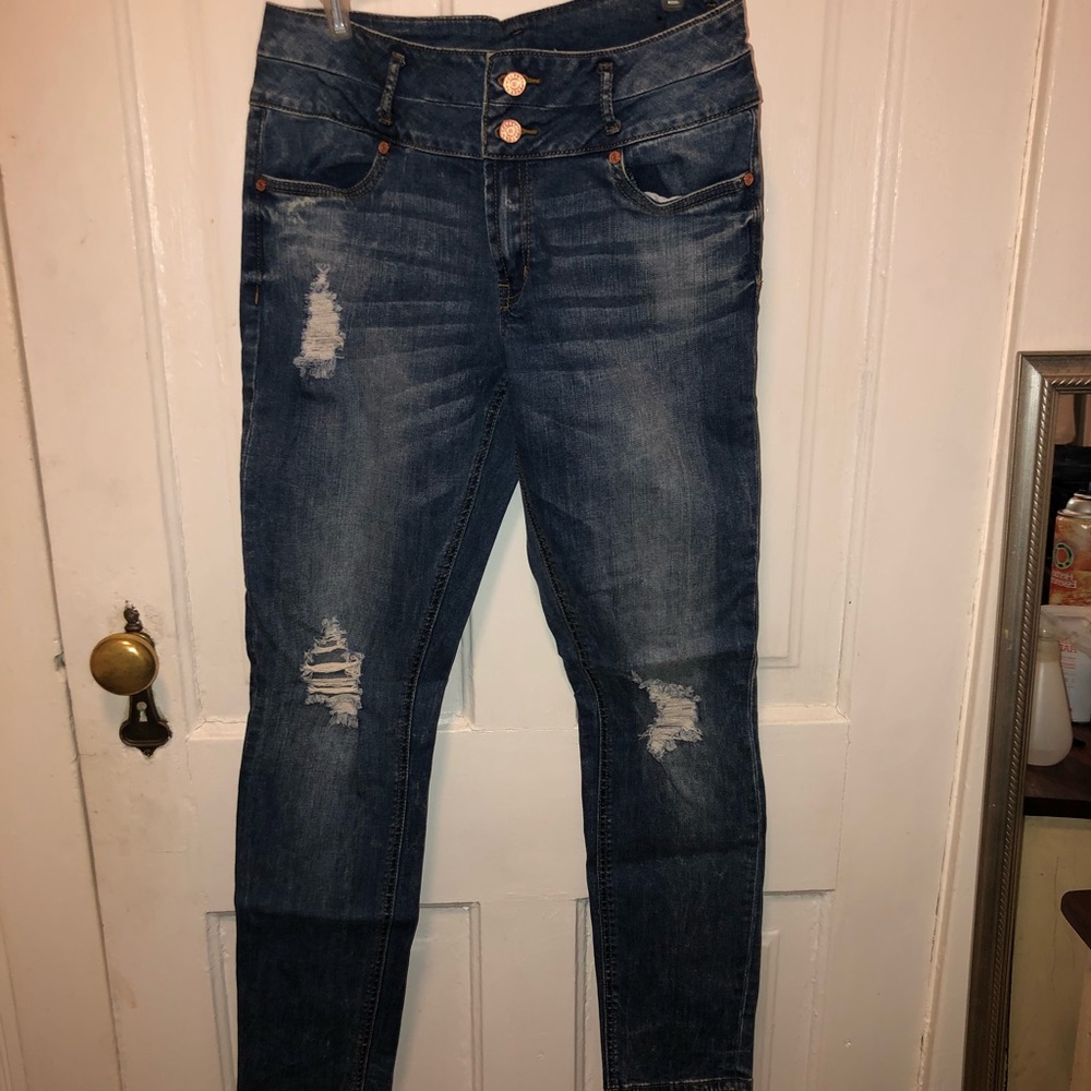 BRAND NEW Refuge medium wash high waisted jeans